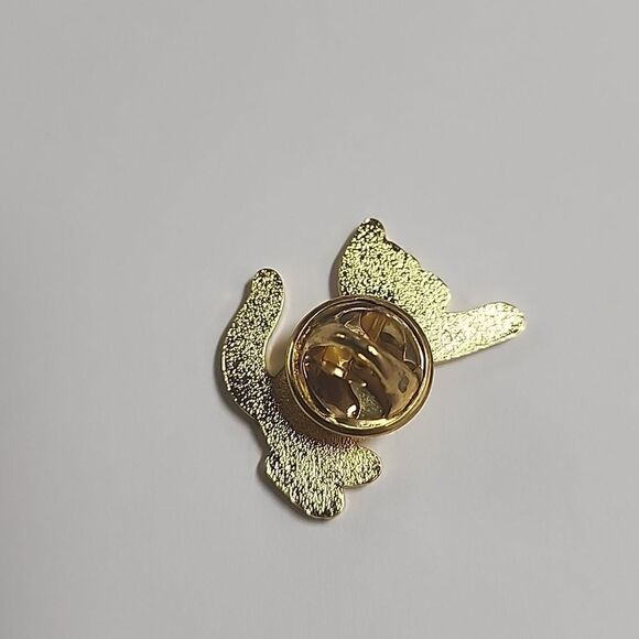 Cat Lady Lapel Pin Black and Gold - Picture 2 of 3